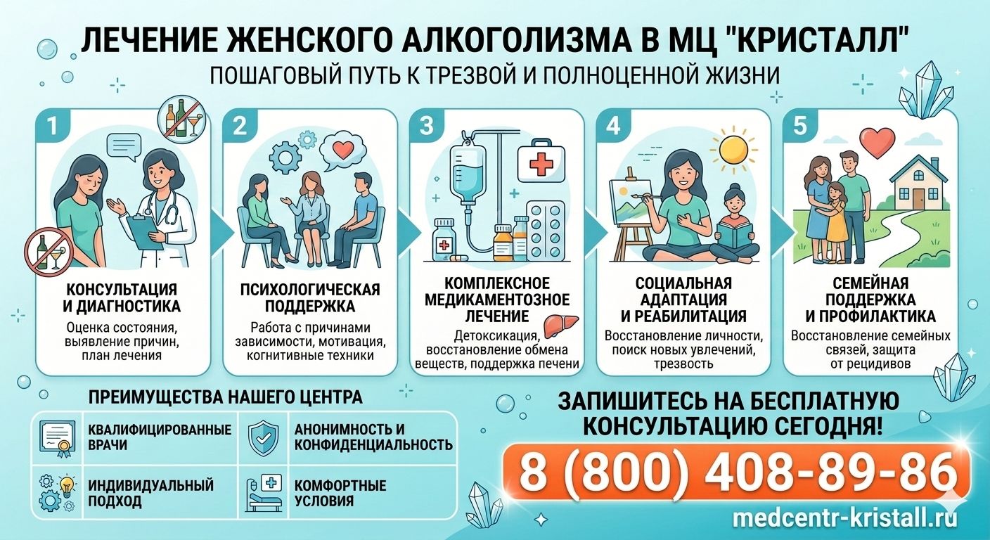 Инфографика услуги лечение женского алкоголизма
